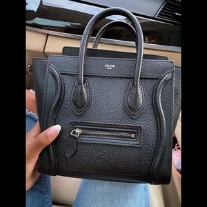 Celine Nano Black Pebbled leather